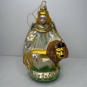 Kurt Adler Polonaise Blown Glass Komozja Angel Lion Lamb Christmas Ornament‎
